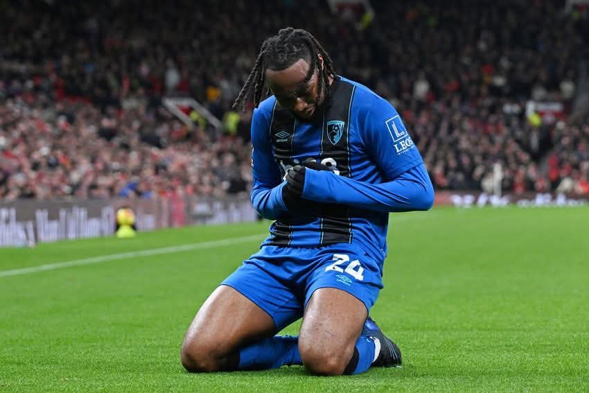 Antoine Semenyo scored a wonderful goal for  Bournemouth against Manchester United