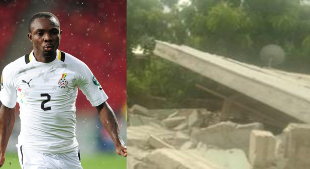 In Kasoa, land guards destroy the former Black Stars defender's building project.