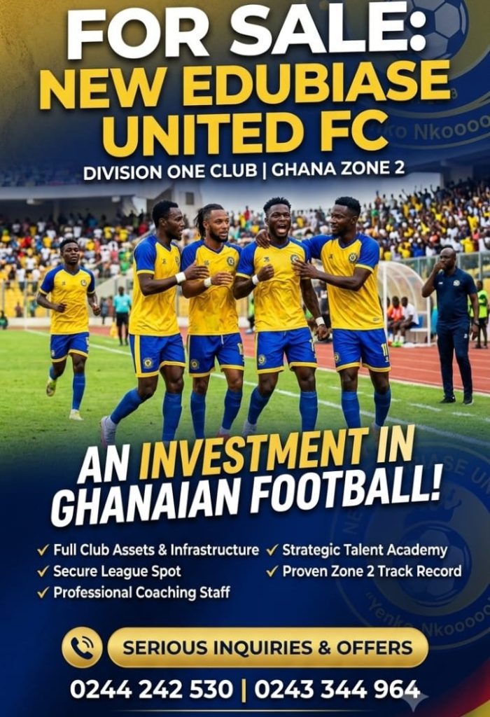 'Anti-Ghana FA' club waves white flag as New Edubiase United goes up for sale