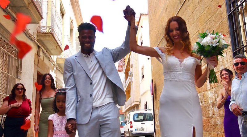 How Ghanaian goalkeeper Razak Braimah celebrated his marriage anniversary with a Spanish wife
